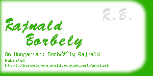 rajnald borbely business card